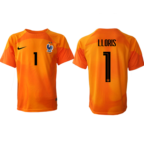 Frankrike Hugo Lloris #1 Målvakt Replika Hemmatröja VM 2022 Kortärmad